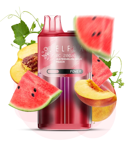Єльфбар BC20000 Watermelon Sour Peach — 🍉 Кавун, Кислый Персик — купити в Києві з доставкою по Україні