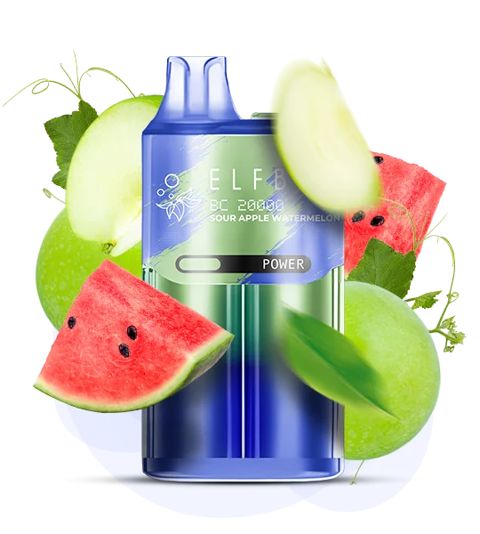Єльфбар BC20000 Sour Apple Watermelon — 🍏 Кисле Яблуко, Кавун — купити в Києві з доставкою по Україні