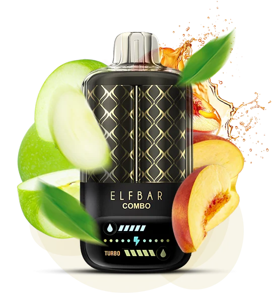 Єльфбар Combo 25000 Apple & Juicy Peach — 🍏 Яблуко, Соковитий Персик — купити в Києві з доставкою по Україні