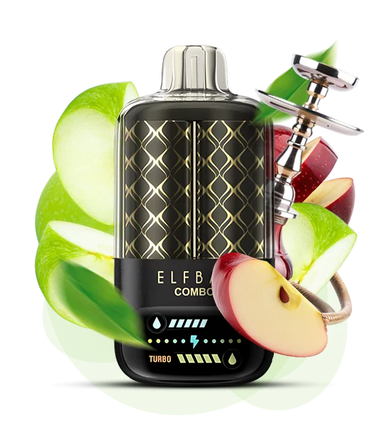 Єльфбар Combo 25000 Green Apple & Double Apple Shisha — 🍏 Зелене Яблуко, Подвійне Яблуко Шиша — купити в Києві з доставкою по Україні