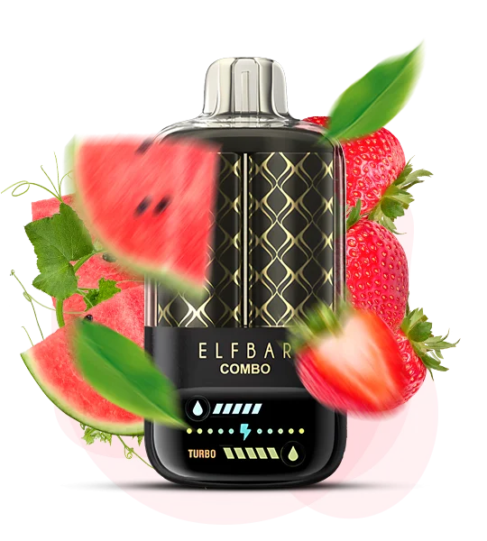 Єльфбар Combo 25000 Watermelon & Strawberry — 🍉 Кавун, Полуниця — оригінальний ELF BAR з доставкою по Україні