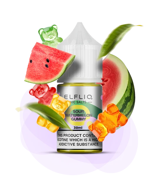 ELFLIQ Sour Watermelon Gummy 30 ml — 🍉 Кислий Кавун, Жуйка — купити в Києві з доставкою по Україні
