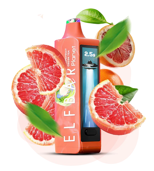 Єльфбар Planet 25000 Grapefruit Green Tea — 🍊 Грейпфрут, Зелений Чай — купити в Києві з доставкою по Україні