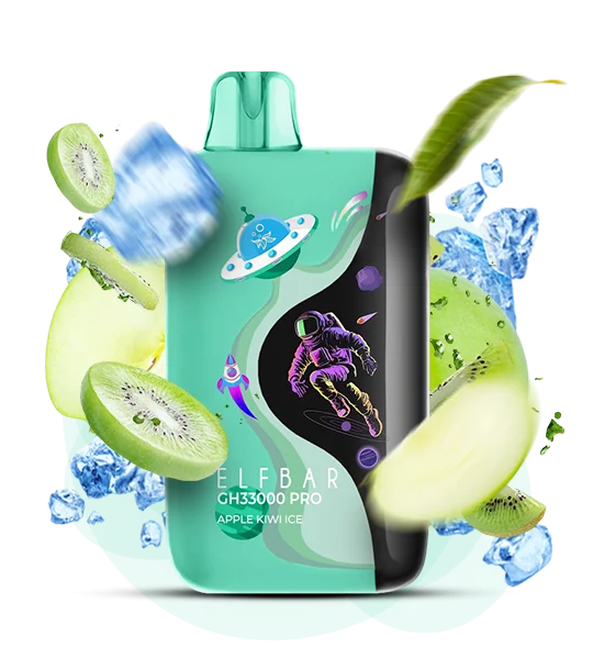 Єльфбар GH 33000 Pro Apple Kiwi Ice — 🍏 Яблуко, Ківі, Лід — купити в Києві з доставкою по Україні