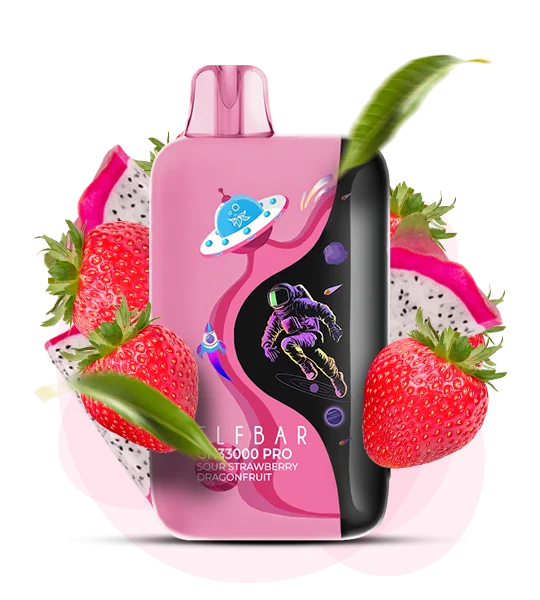 Єльфбар GH 33000 Pro Sour Strawberry Dragonfruit — 🍓 Кисла Полуниця, Пітахайя — оригінальний ELF BAR з доставкою по Україні