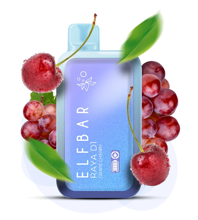 Єльфбар RAYA 13000 Grape Cherry — 🍇 Виноград, Вишня — купити в Києві з доставкою по Україні