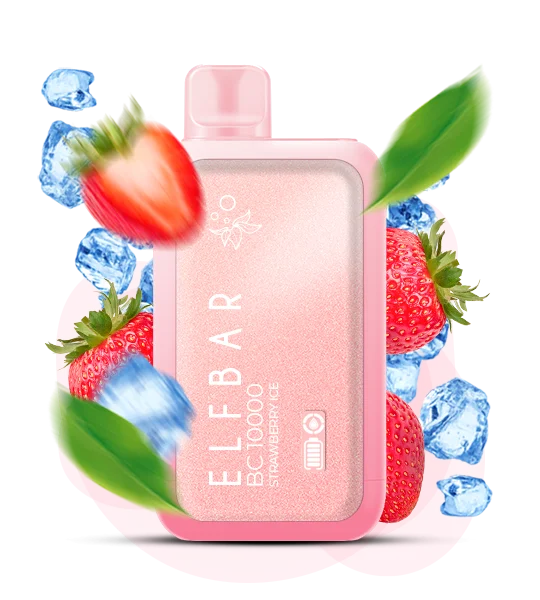 Єльфбар BC 10000 Strawberry Ice — 🍓 Полуниця, Лід — купити в Києві з доставкою по Україні